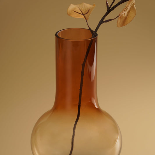 Brown Ombre Textured Glass Vase