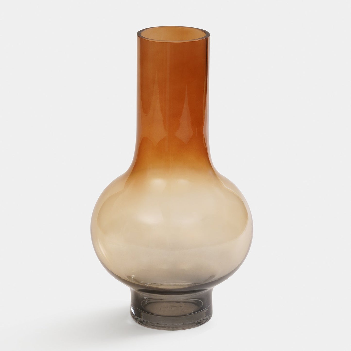 Brown Ombre Textured Glass Vase