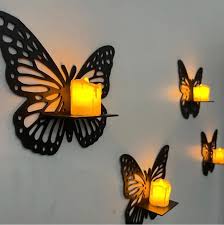 Pack of 3 Butterfly Wall Candle