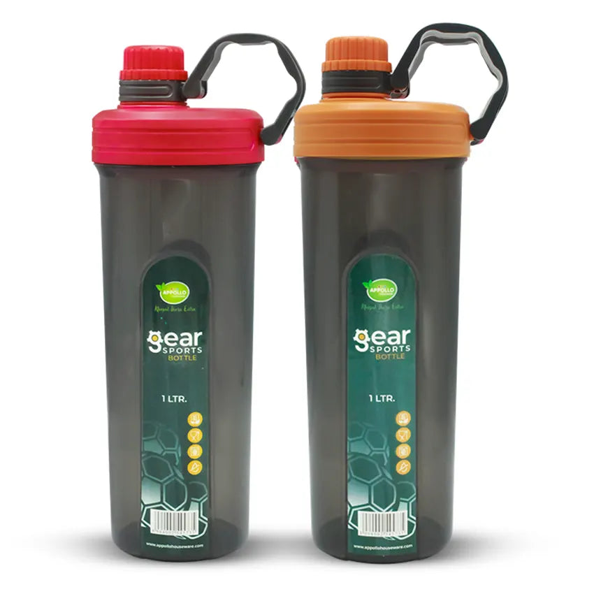 Gear Sports Water Bottle Large Pack of 2 - (1Ltr)