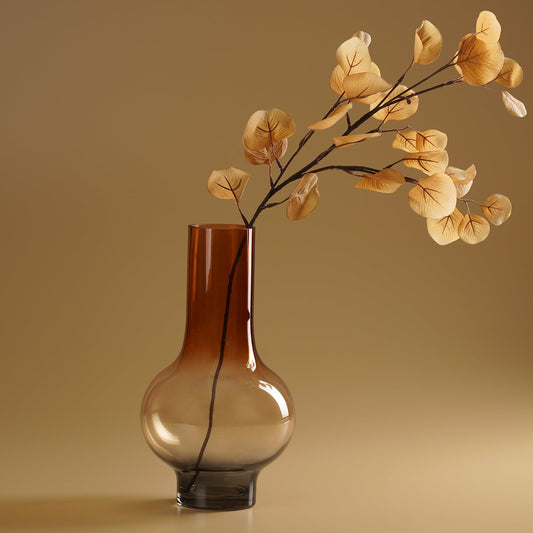 Brown Ombre Textured Glass Vase