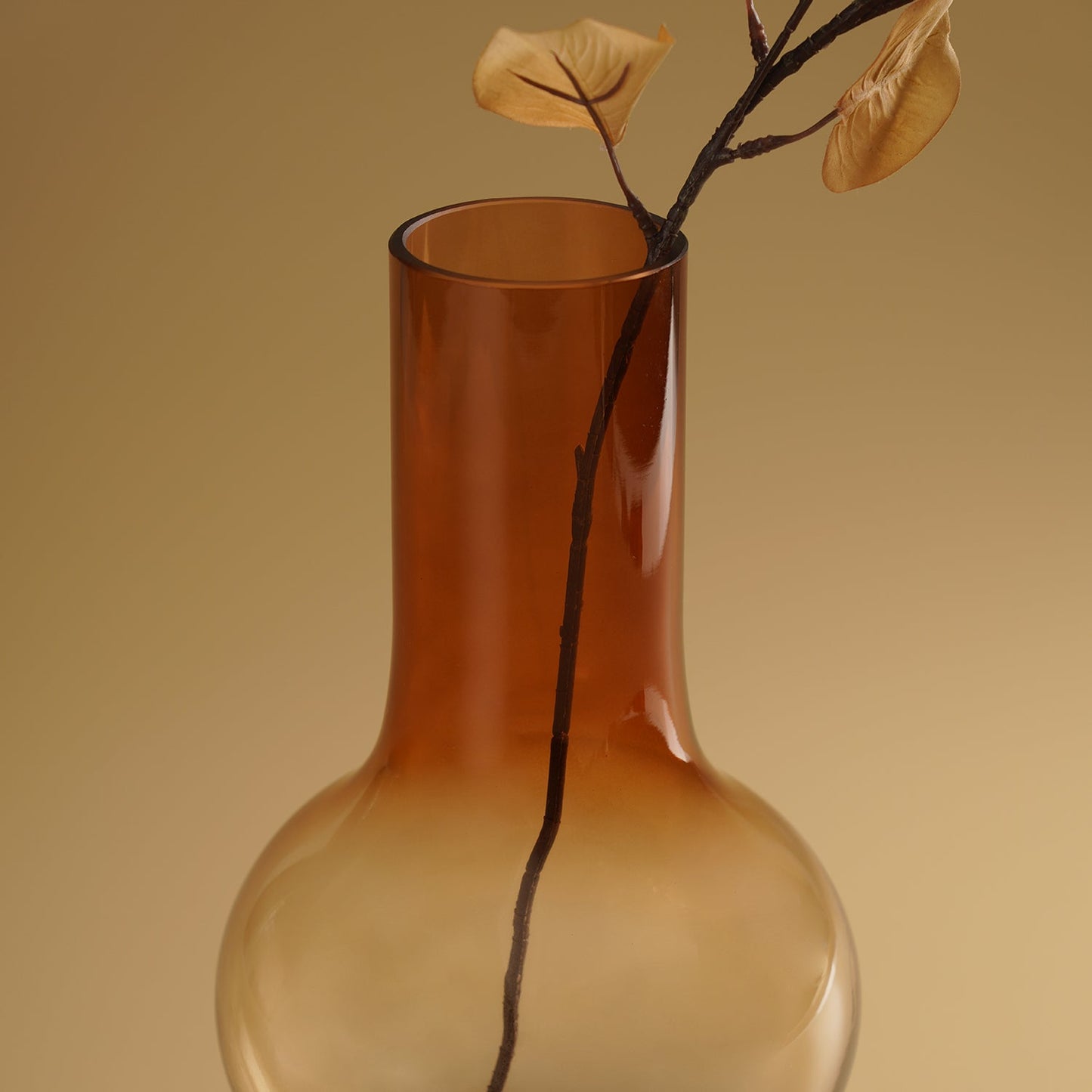 Brown Ombre Textured Glass Vase