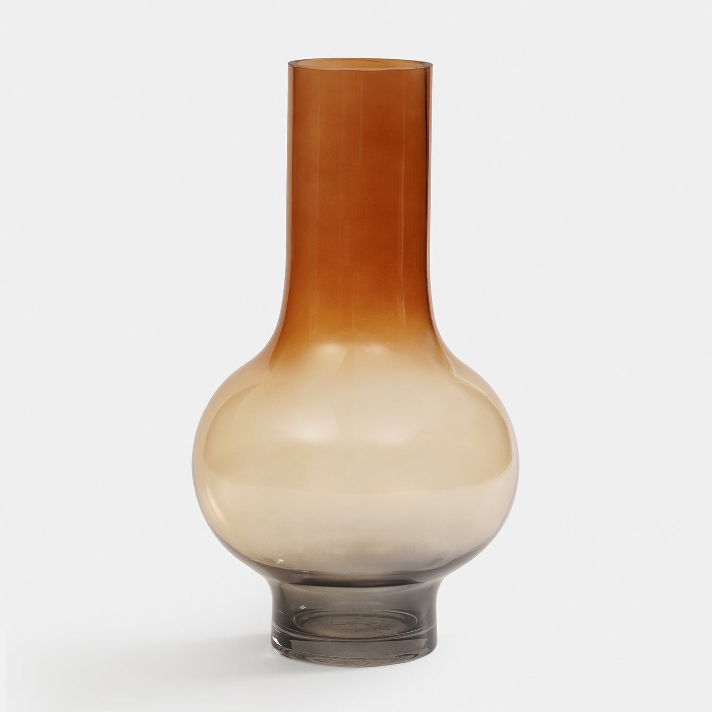 Brown Ombre Textured Glass Vase
