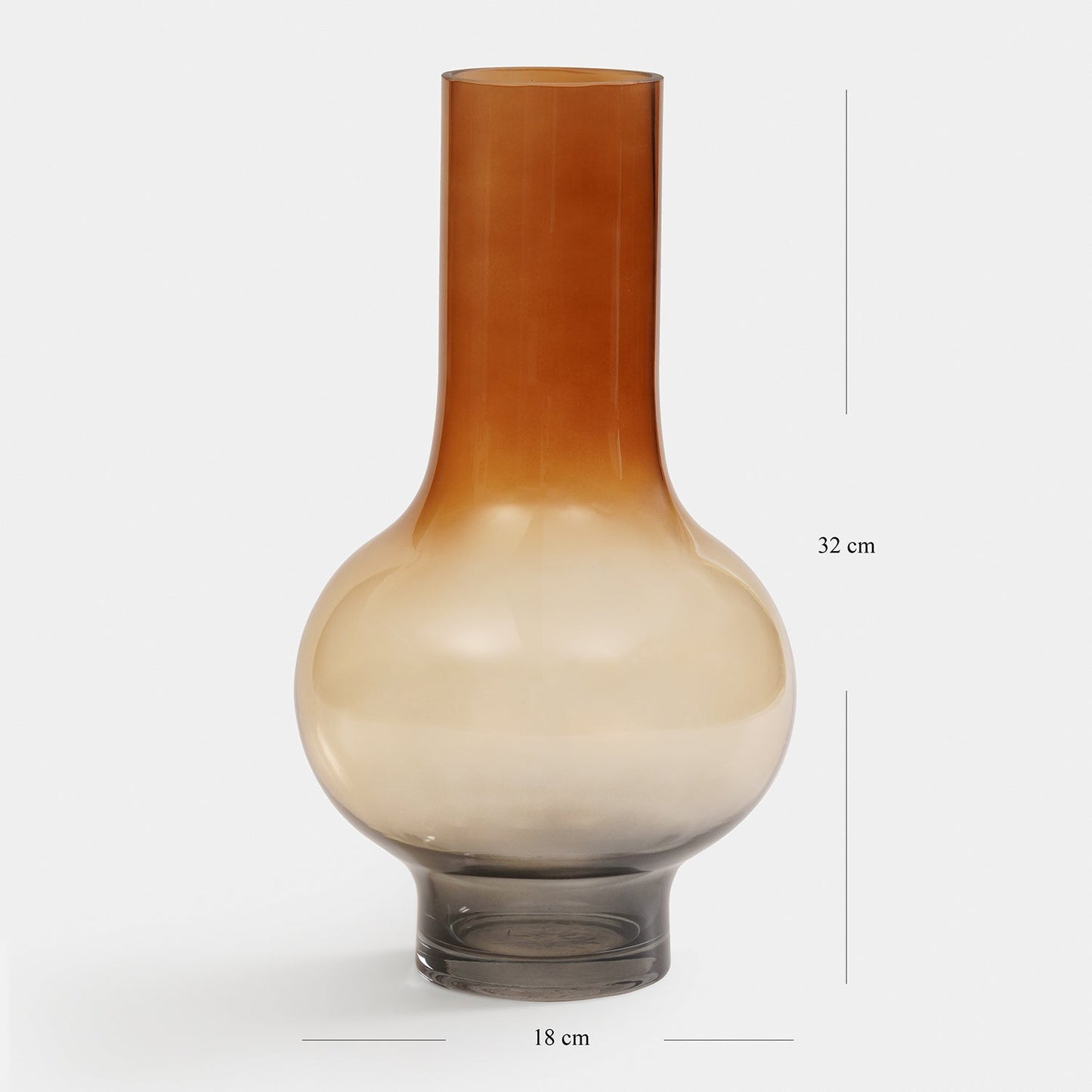 Brown Ombre Textured Glass Vase