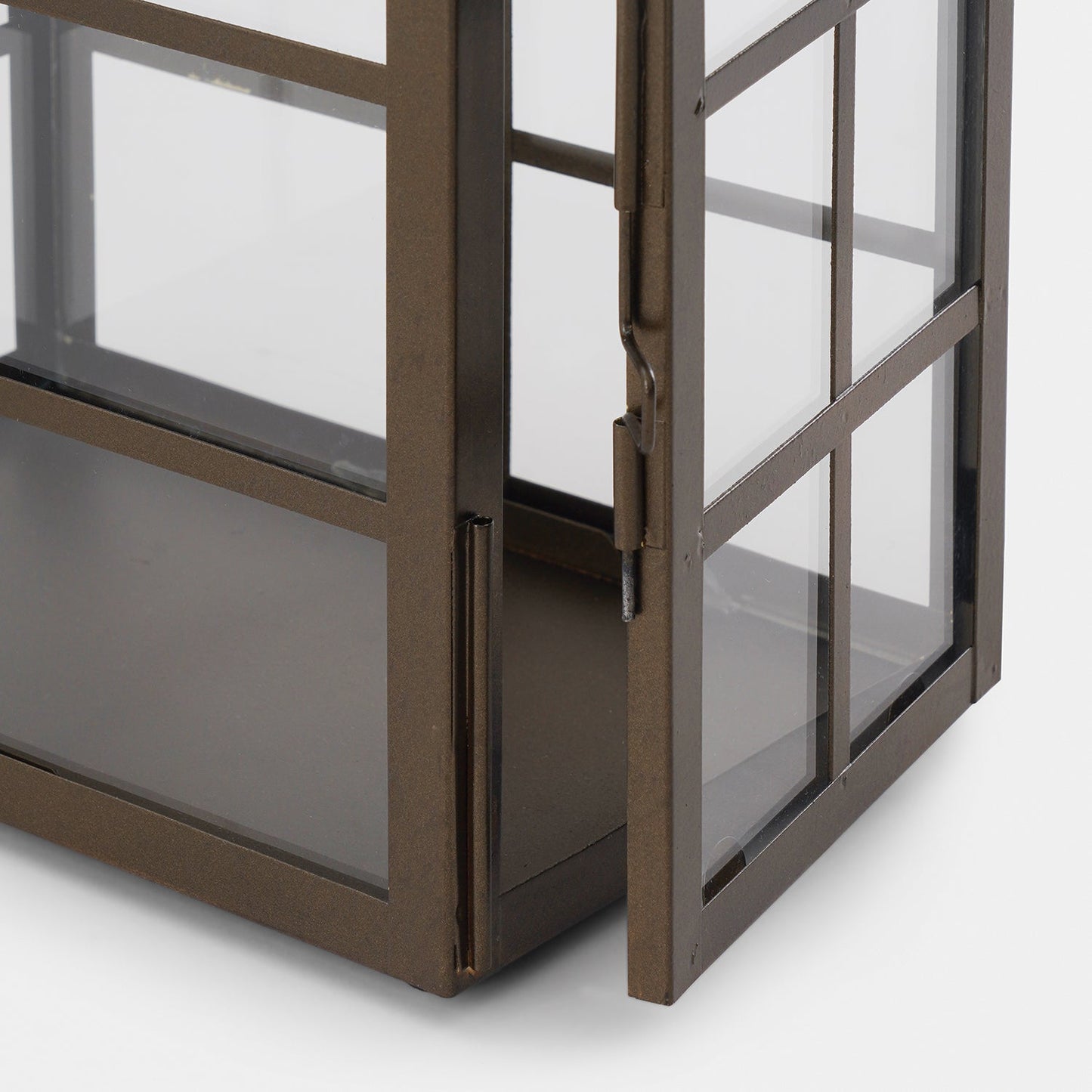 Brown Antique Finish Hammered Lantern - Small