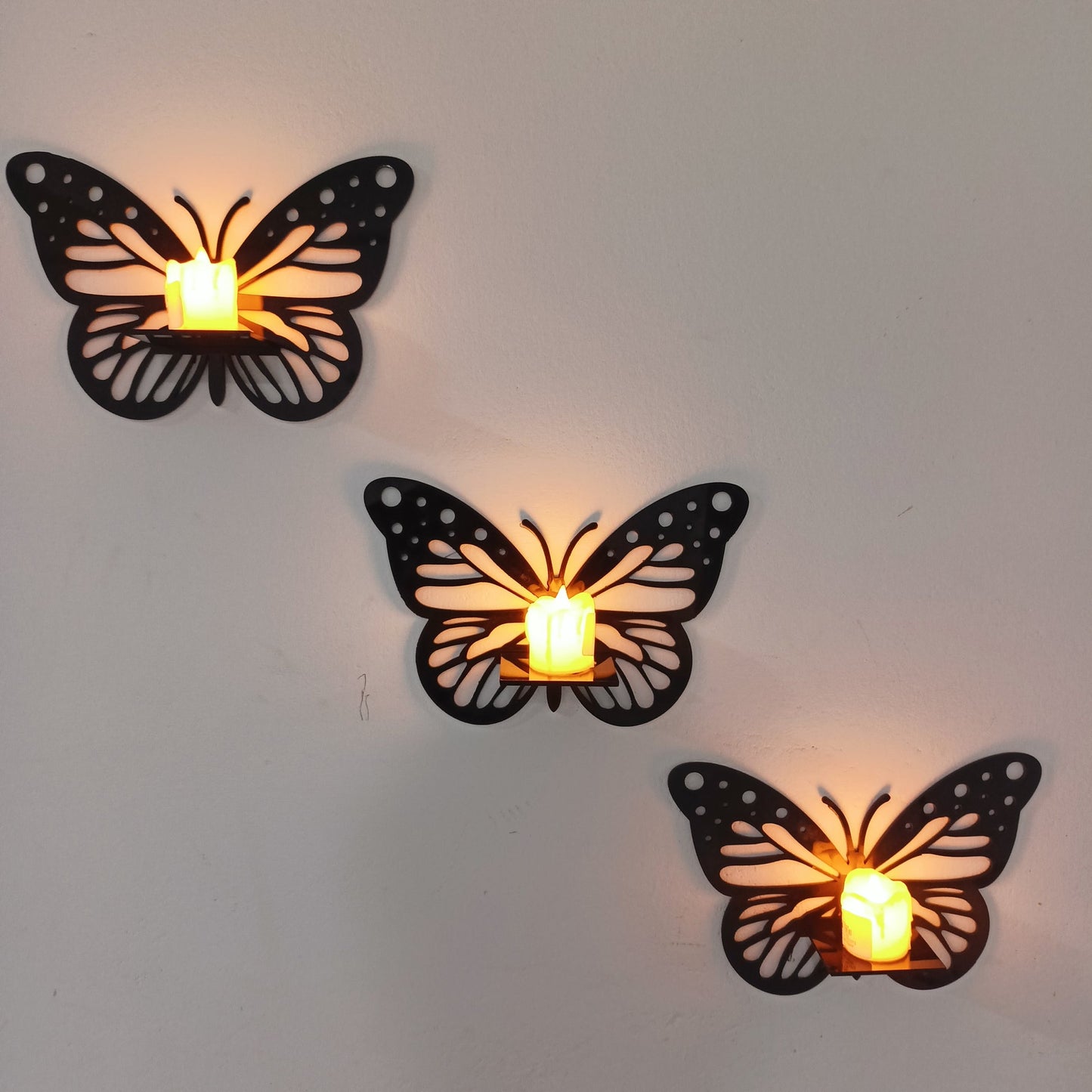 Pack of 3 Butterfly Wall Candle