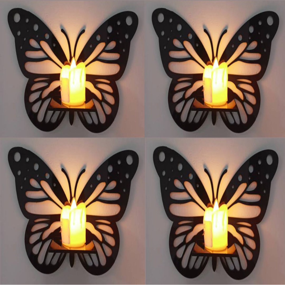 Pack of 3 Butterfly Wall Candle