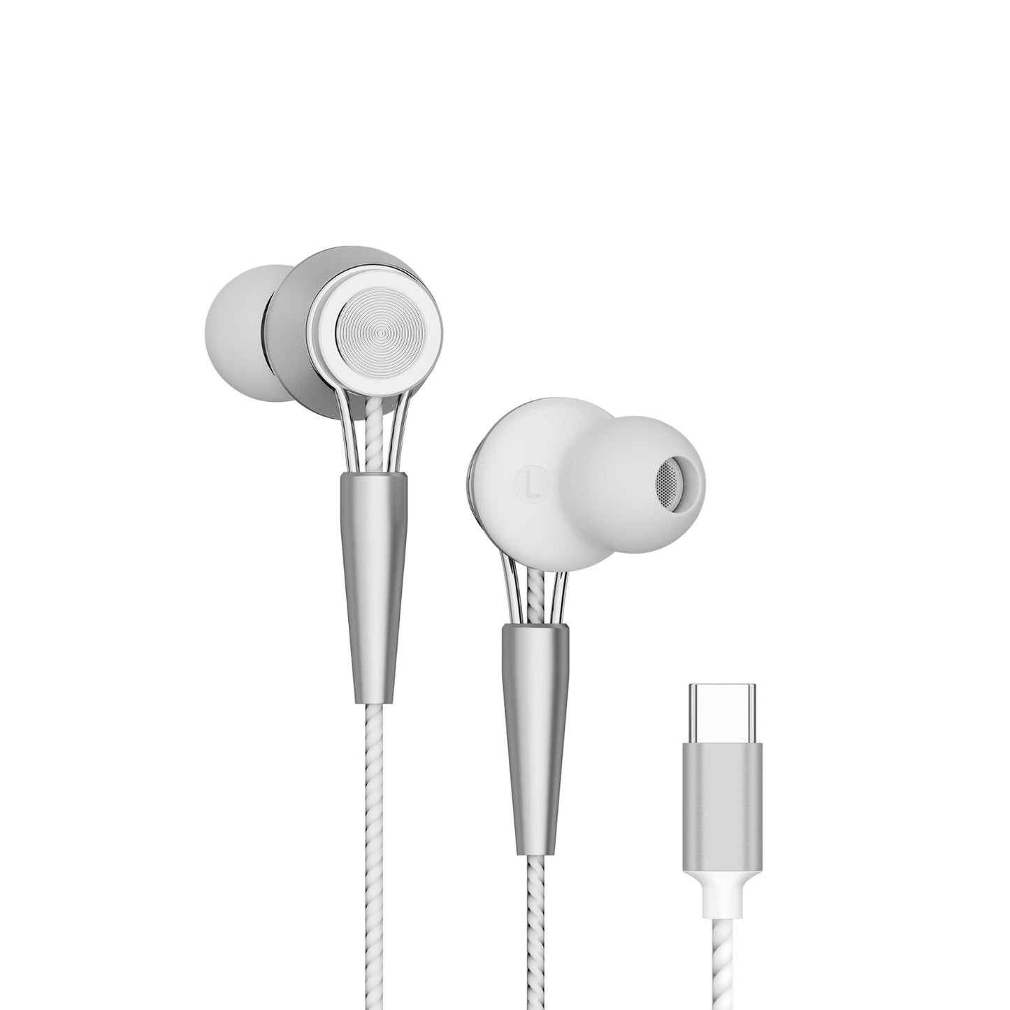 Yookie YTL-15 Wired Earphones Type-C - Black/Metal (YOOKIE-YTL15-W)